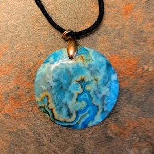 Blue azurite necklace